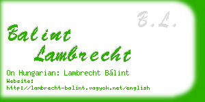 balint lambrecht business card